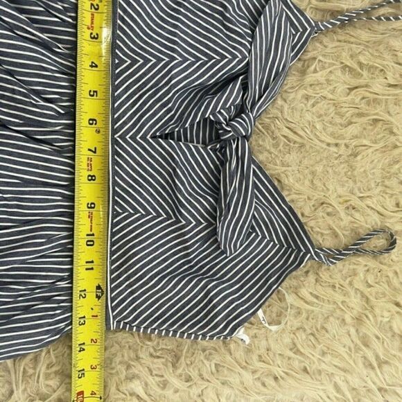 Lulus Joyful Days Blue & White Striped Knotted Front Midi Strappy Dress S NWOT - Picture 10 of 12